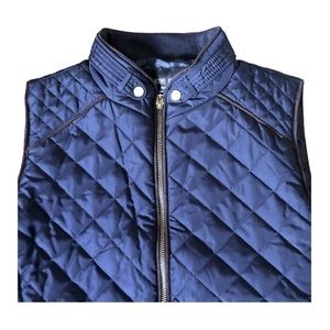 𝅺active USA Quilted Zipper Vest Navy Brown Size Medium
